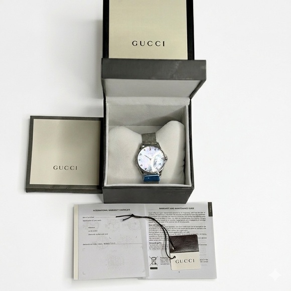 Gucci G Timeless Diamond Mother of Pearl Watch - Picture 2 of 10